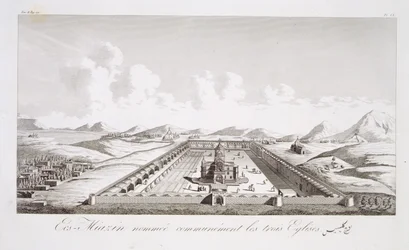 Echmiadzin, conocido como las Tres Iglesias, de Viajes del Caballero Chardin en Persia y otros Lugares de Oriente, por Jean Chardin (1643-1713), publicado 1811